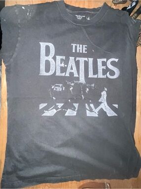 A&F The Beatles Black Graphic Band Tee